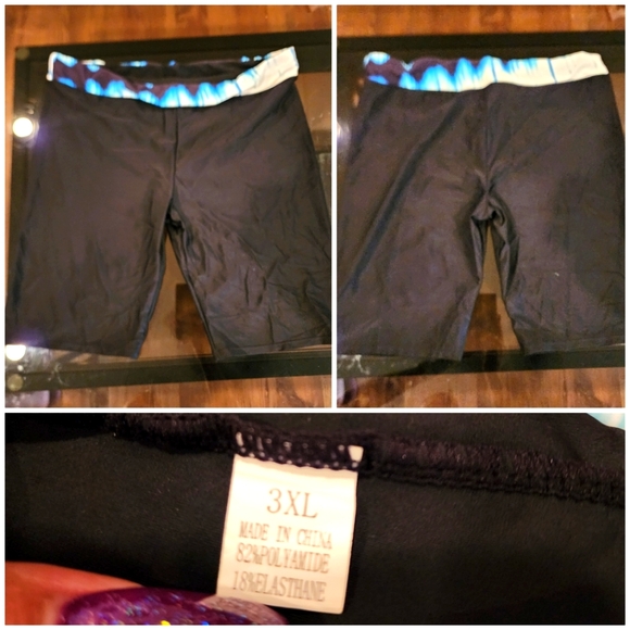 Black/Blue Womens Swim Bottoms/Shorts, Size 3X - Picture 1 of 1
